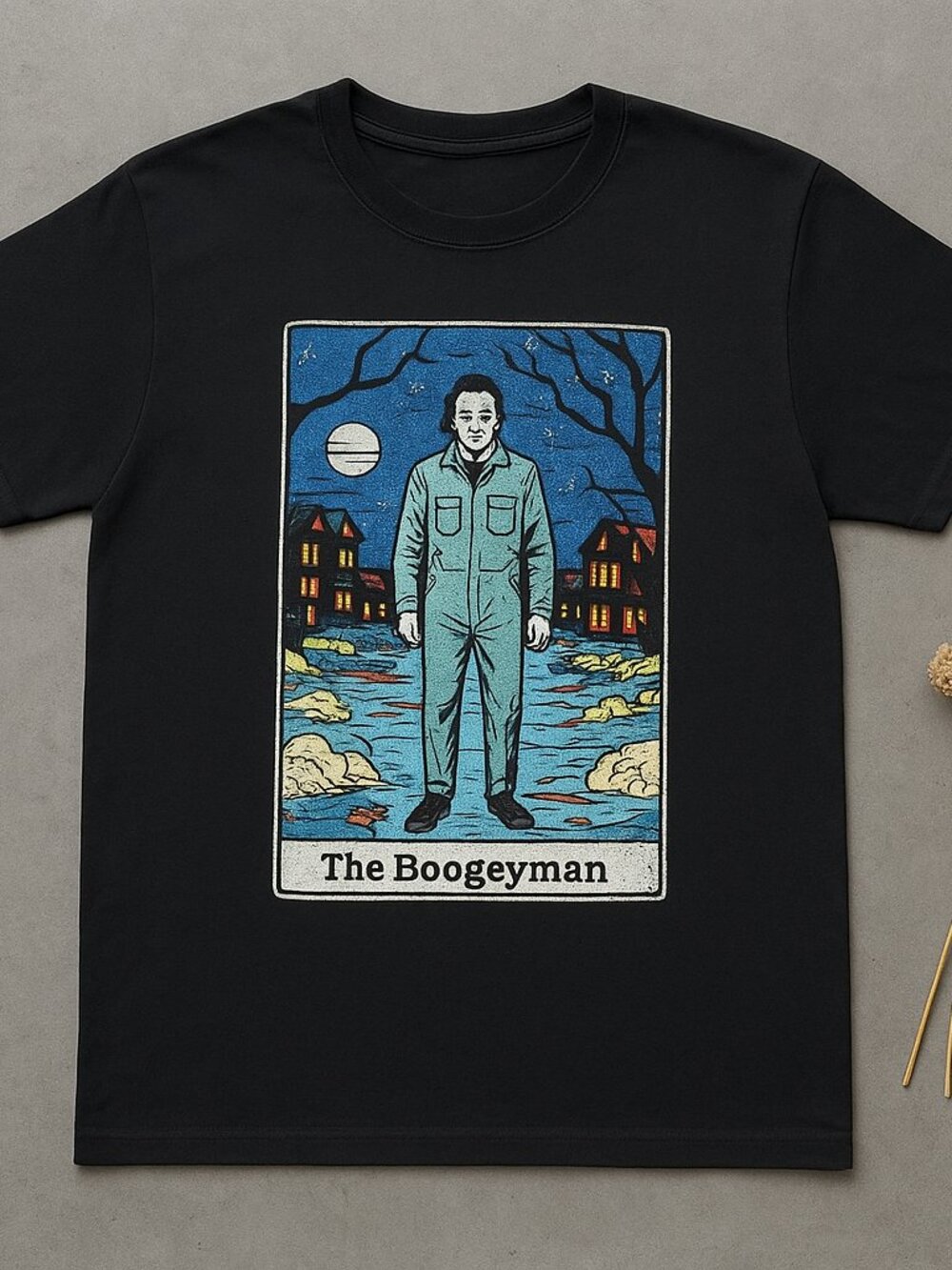 The Boogeyman Halloween Graphic Tee | Spooky Horror Black T-Shirt |